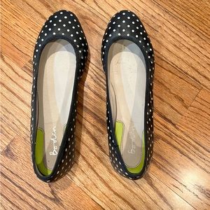 Boden black and white polka dot flats